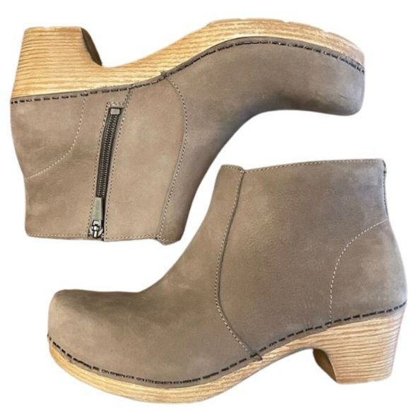 DANSKO Women's Maria Professional Taupe Suede Heeled Mule Ankle Bootie 40 9.5/10 - Picture 6 of 16